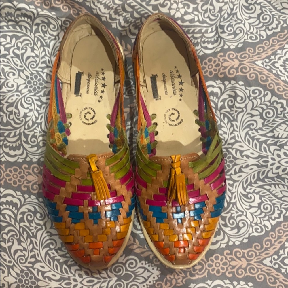 Handmade leather huaraches. Made in Mexico
